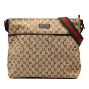 Gucci Web Strap Zip Messenger Bag Gg #250755G70B